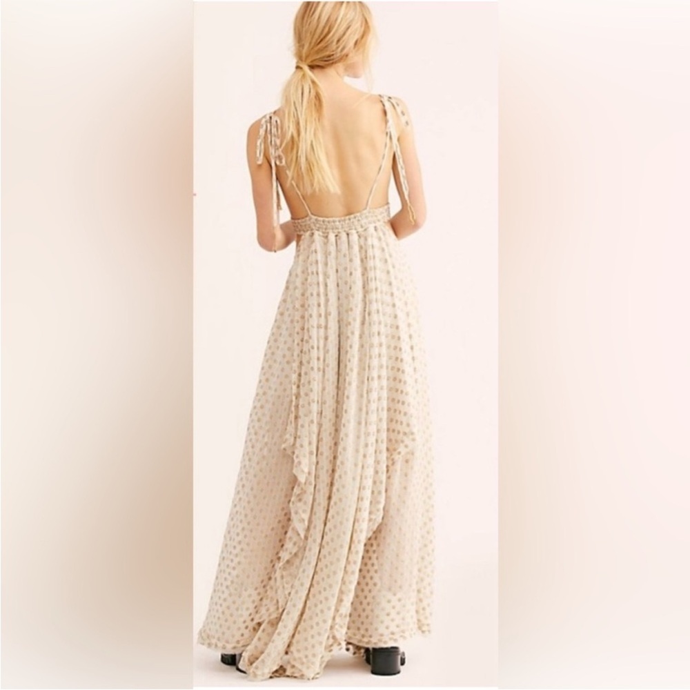 Free People Gold And Cream Maxi Dress - Picture 15 of 15